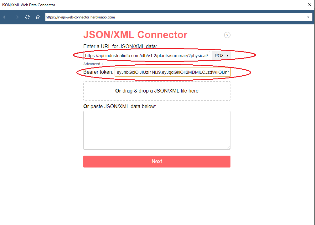 Web Data Connector Screen 3